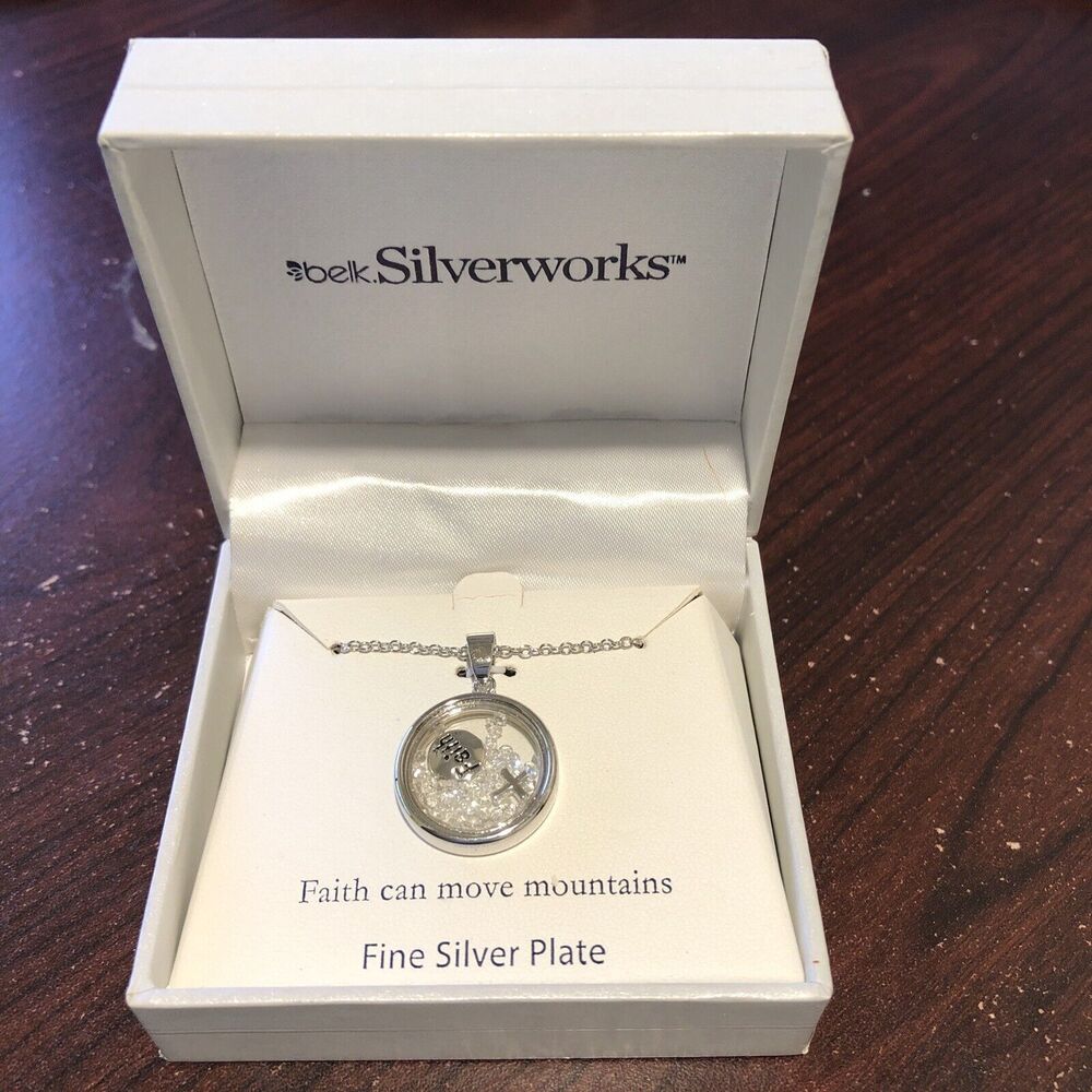 Belk Silverworks Fine Silver Plated "Faith can move mountains" Necklace New